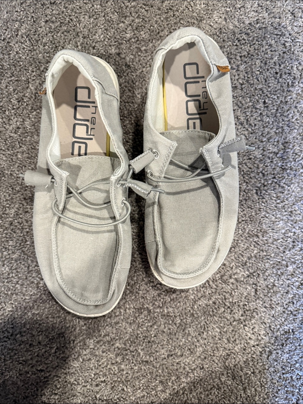 Hey Dude Light Gray Canvas Slip-On Loafers